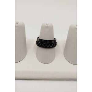 Stainless Steel Roman Numeral Spinner Ring Size 7 Fidget Band I–XII